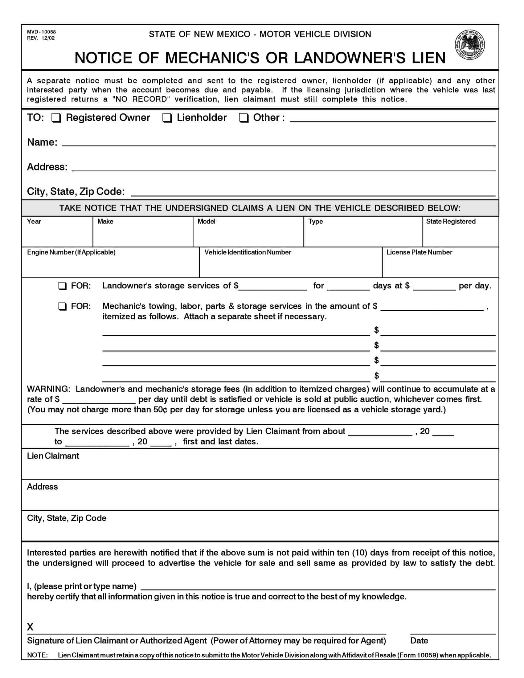 mechanics lien form texas mechanics lien form texas