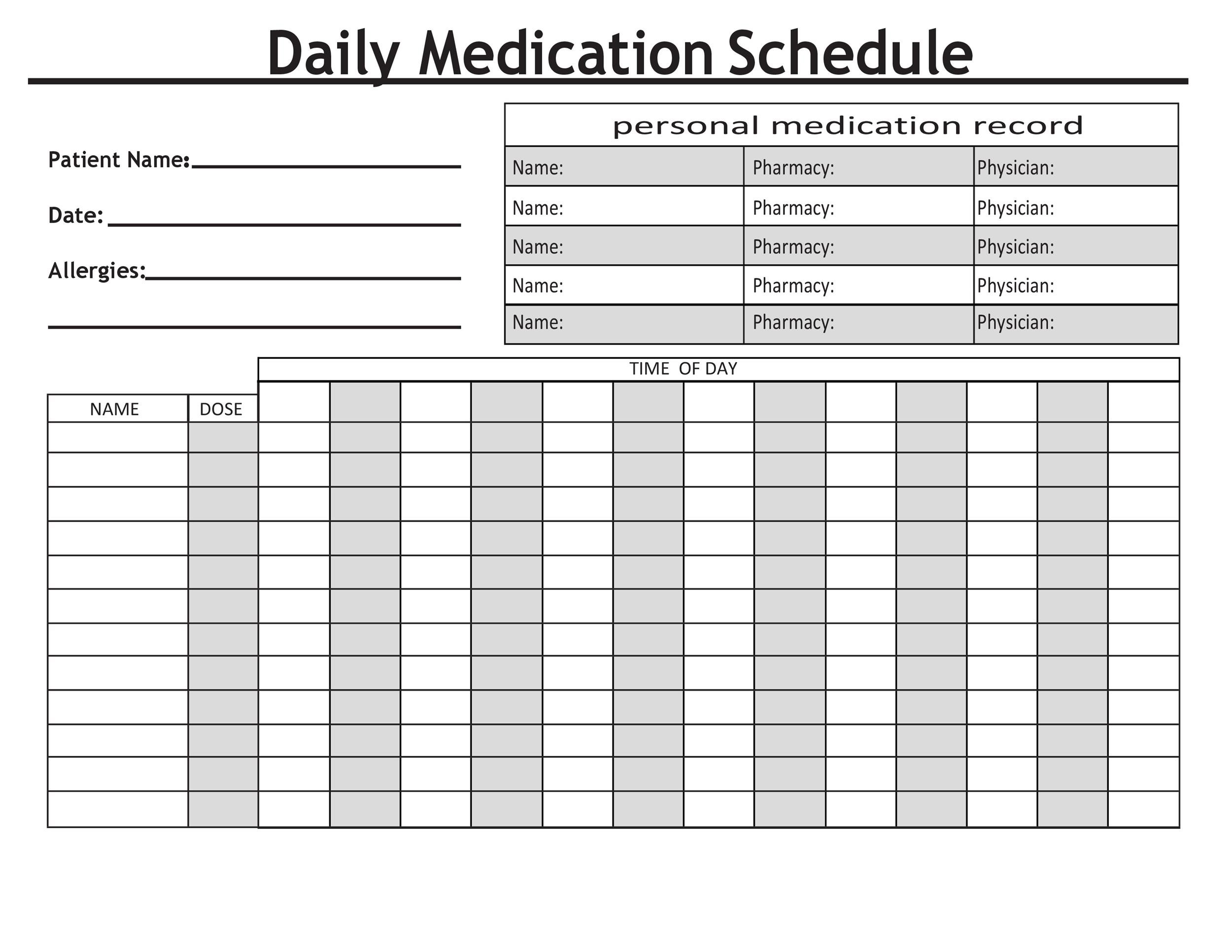 medication list template medication list template