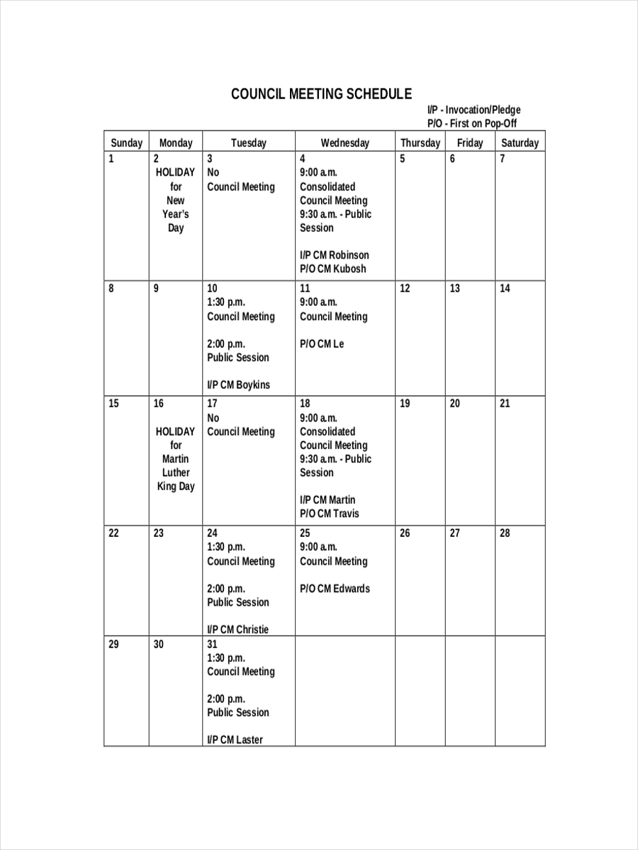 meeting schedule template word meeting schedule template word