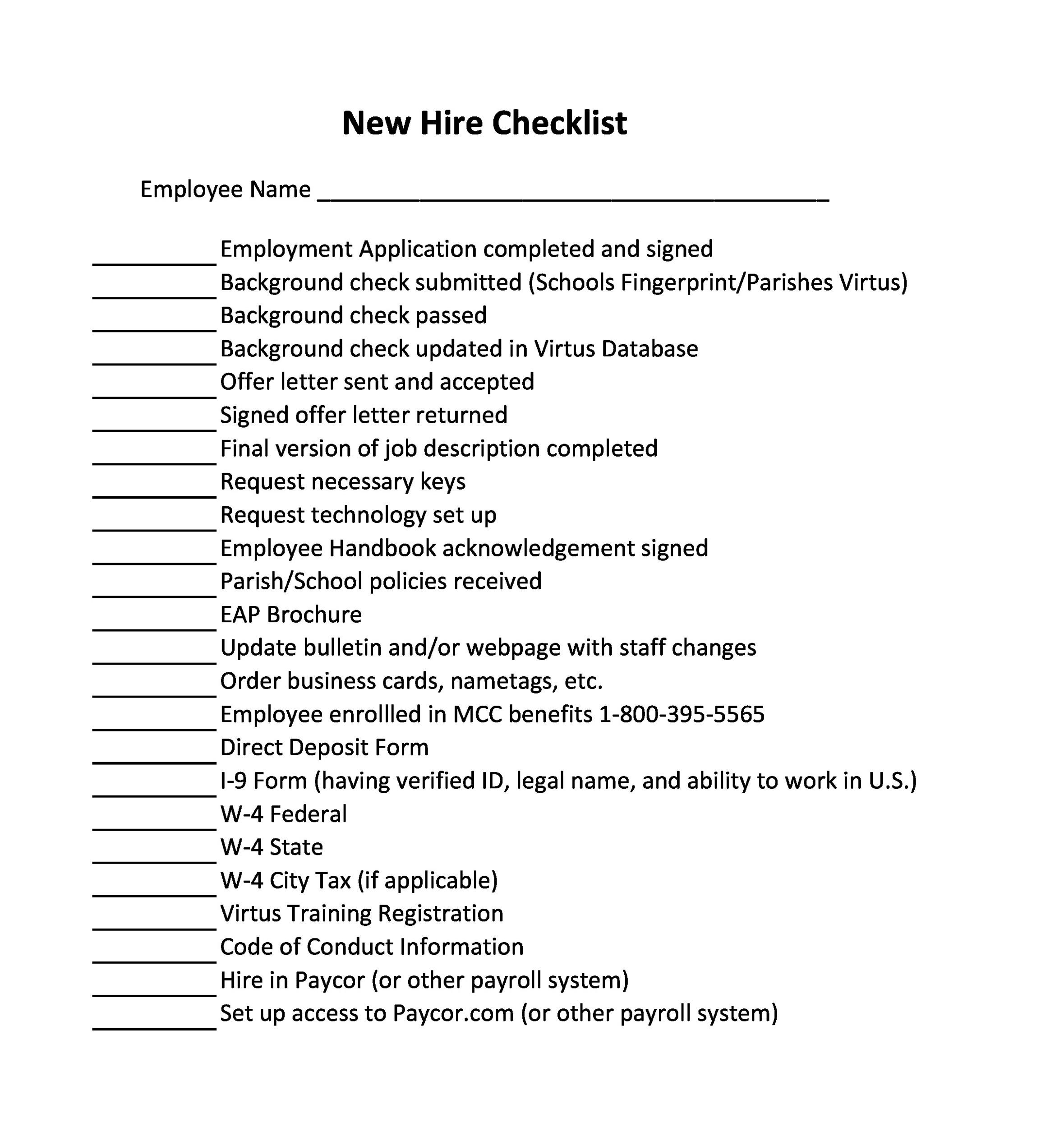 new hire checklist template excel new hire checklist template excel