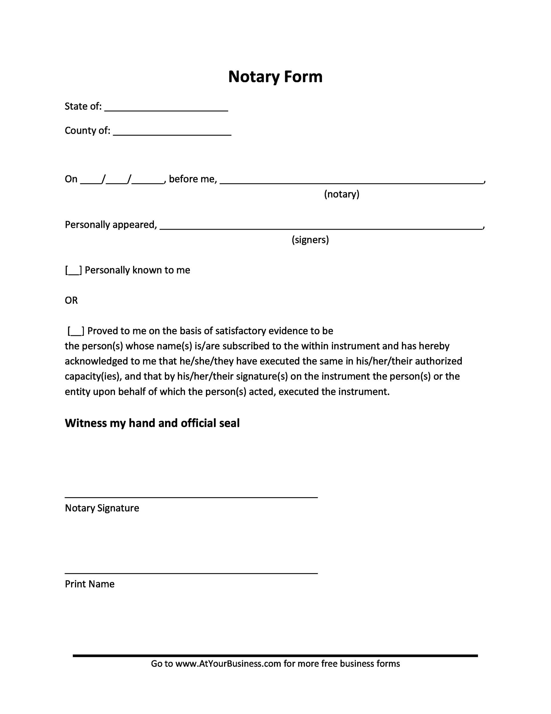notarized letter format template notarized letter format template