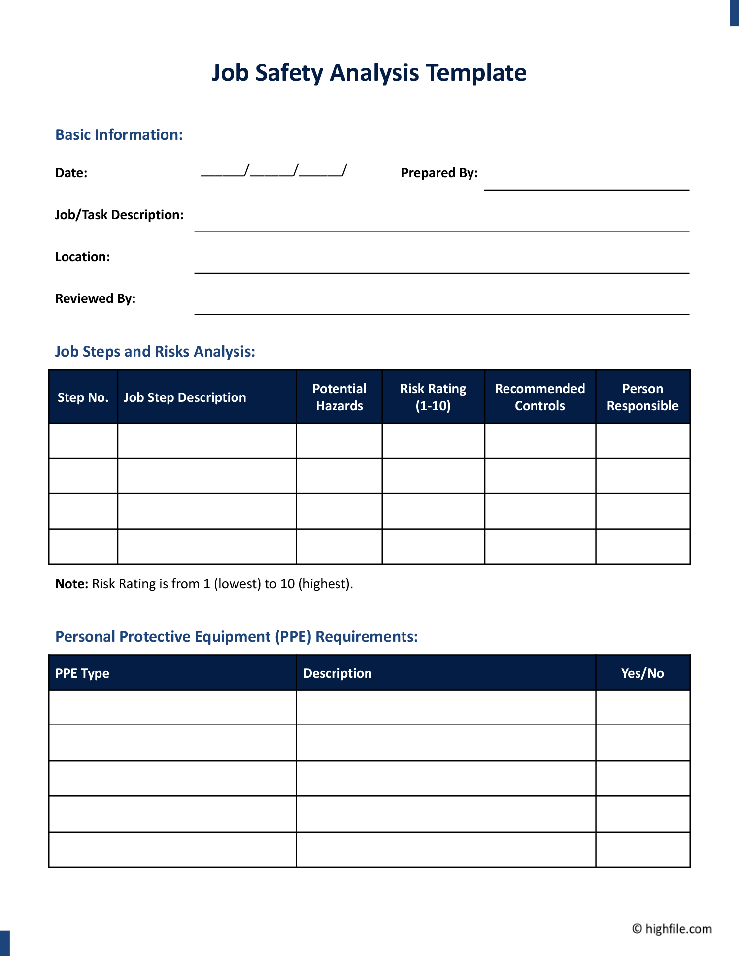 osha job safety analysis template osha job safety analysis template