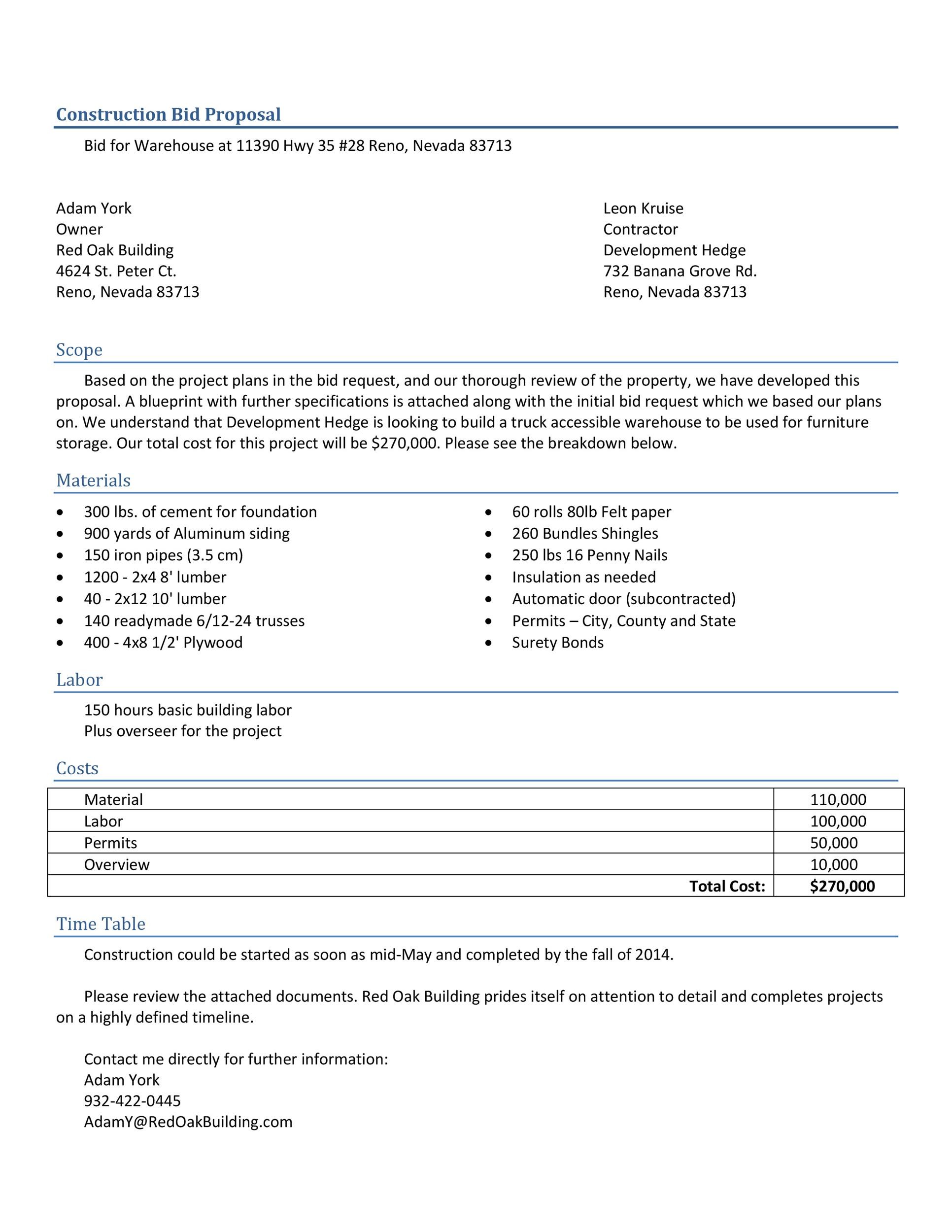 proposal template for construction proposal template for construction