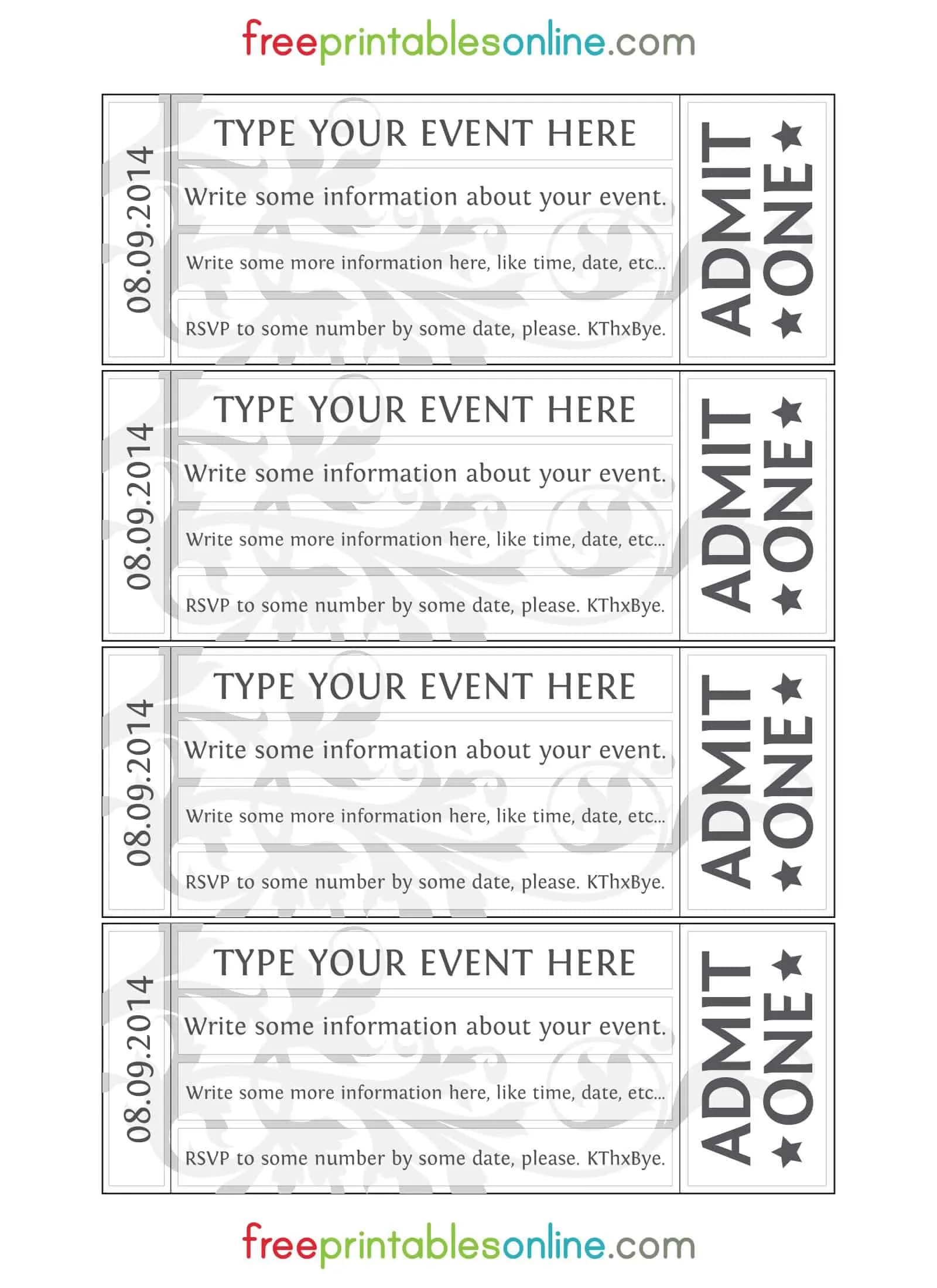sample event ticket sample event ticket