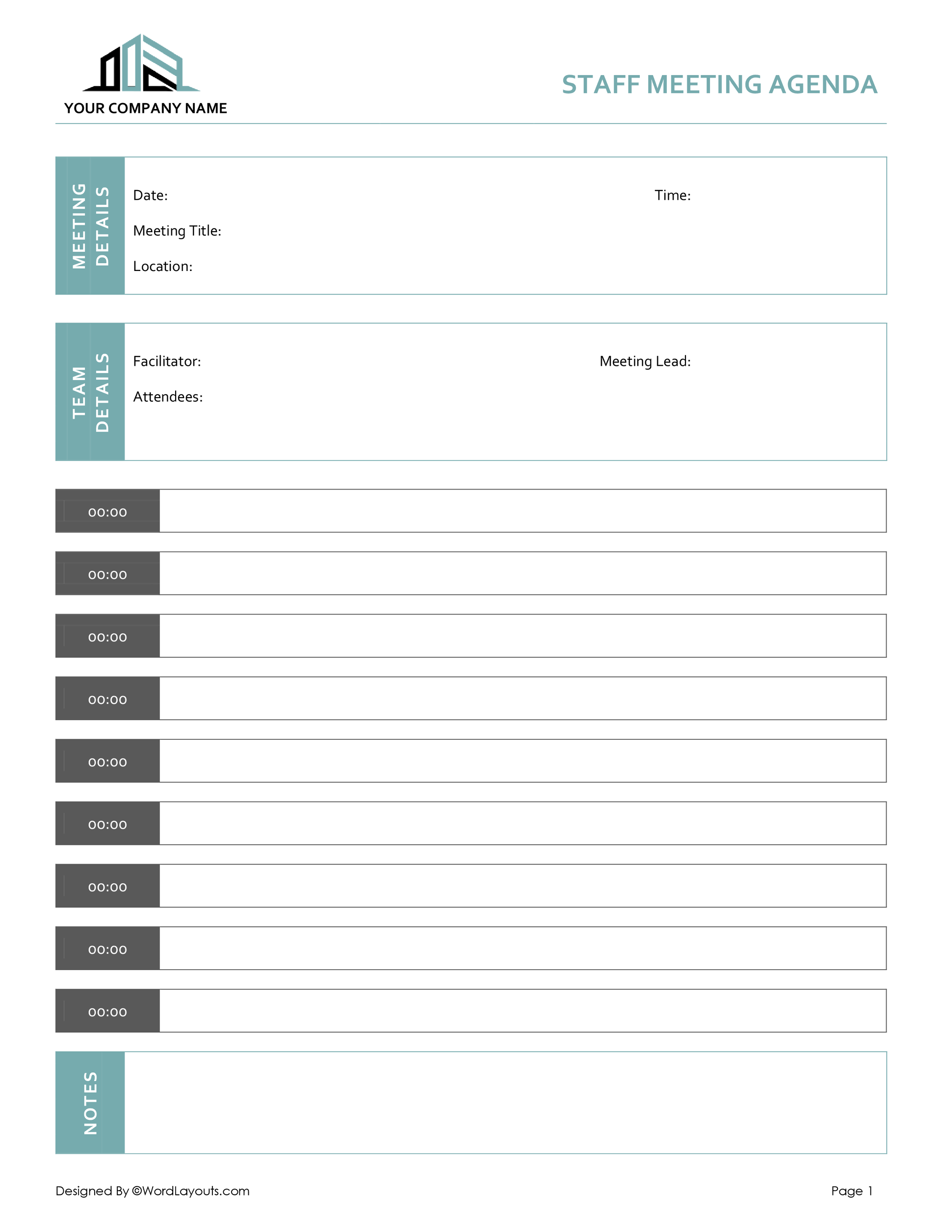 weekly meeting schedule template weekly meeting schedule template