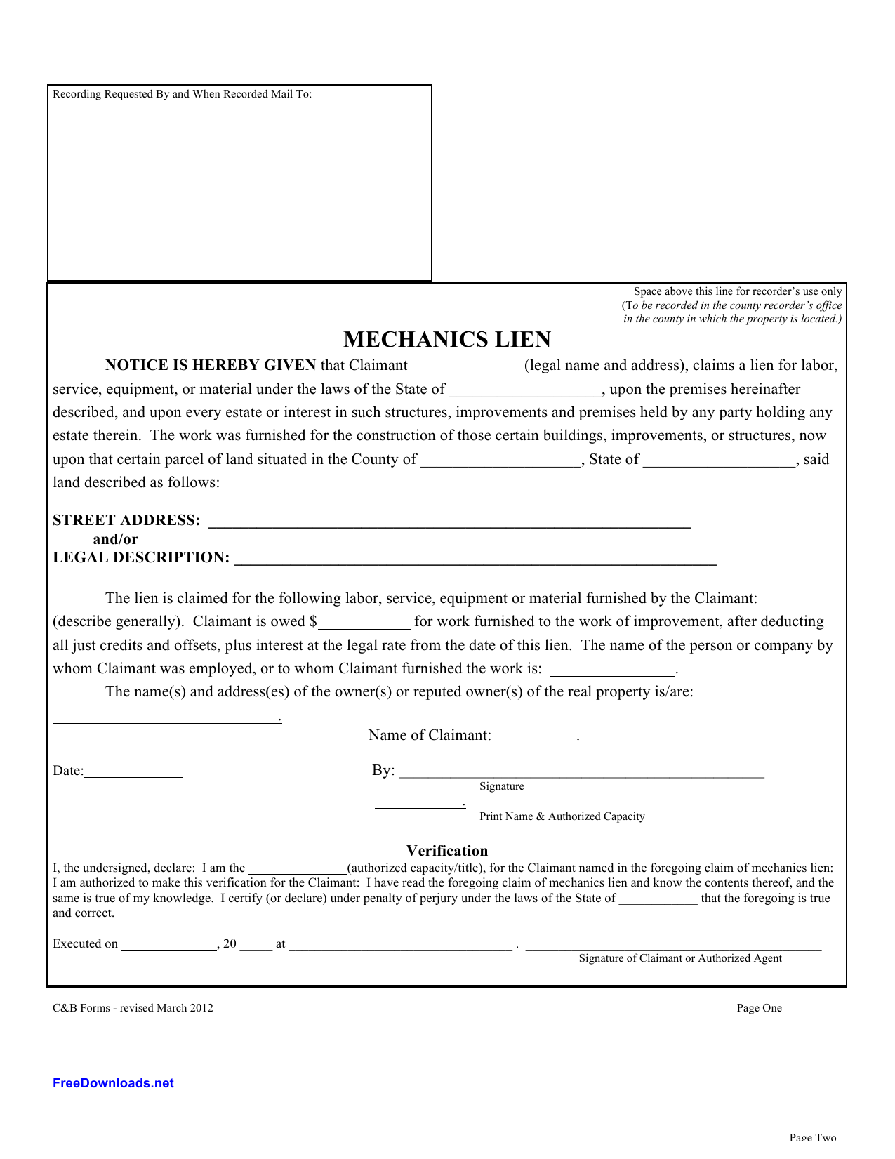 wyoming mechanics lien form wyoming mechanics lien form